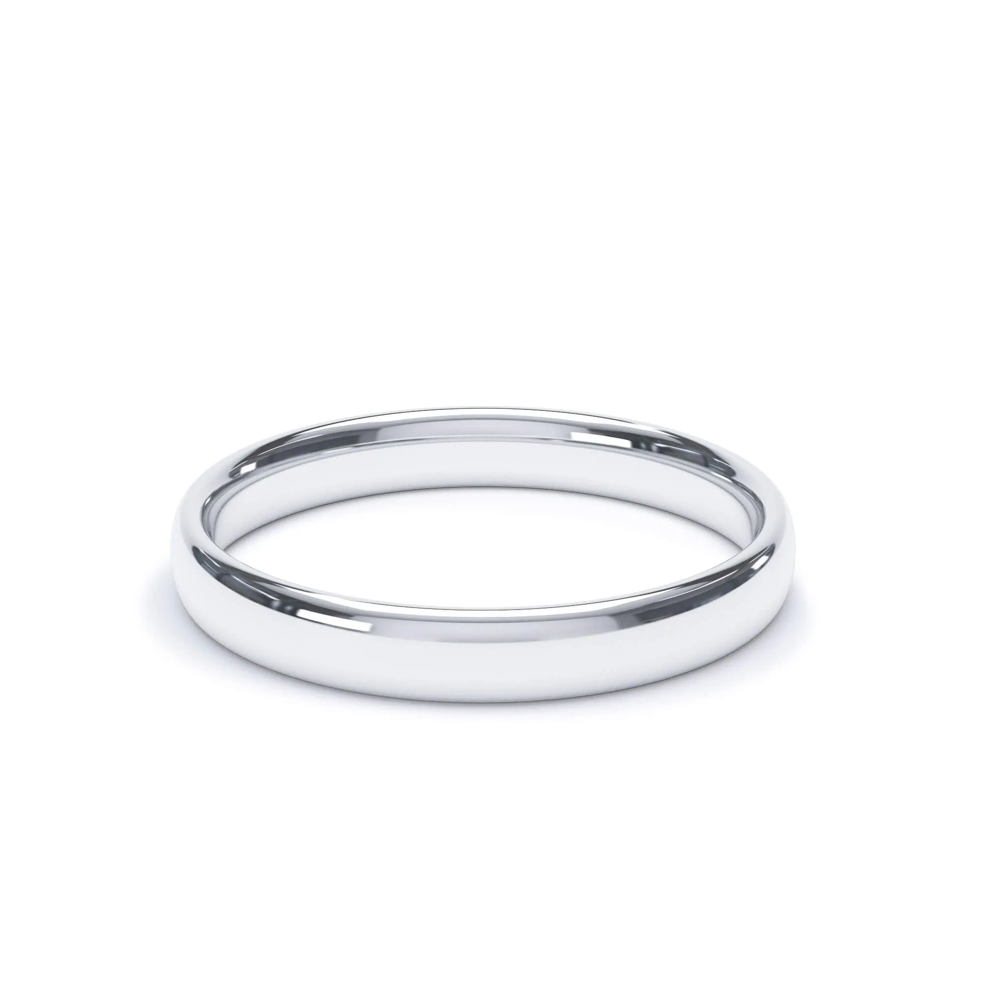 - Oval Profile Plain Wedding Ring 9k White Gold