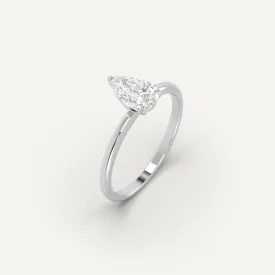 1 carat Pear Cut Diamond Ring