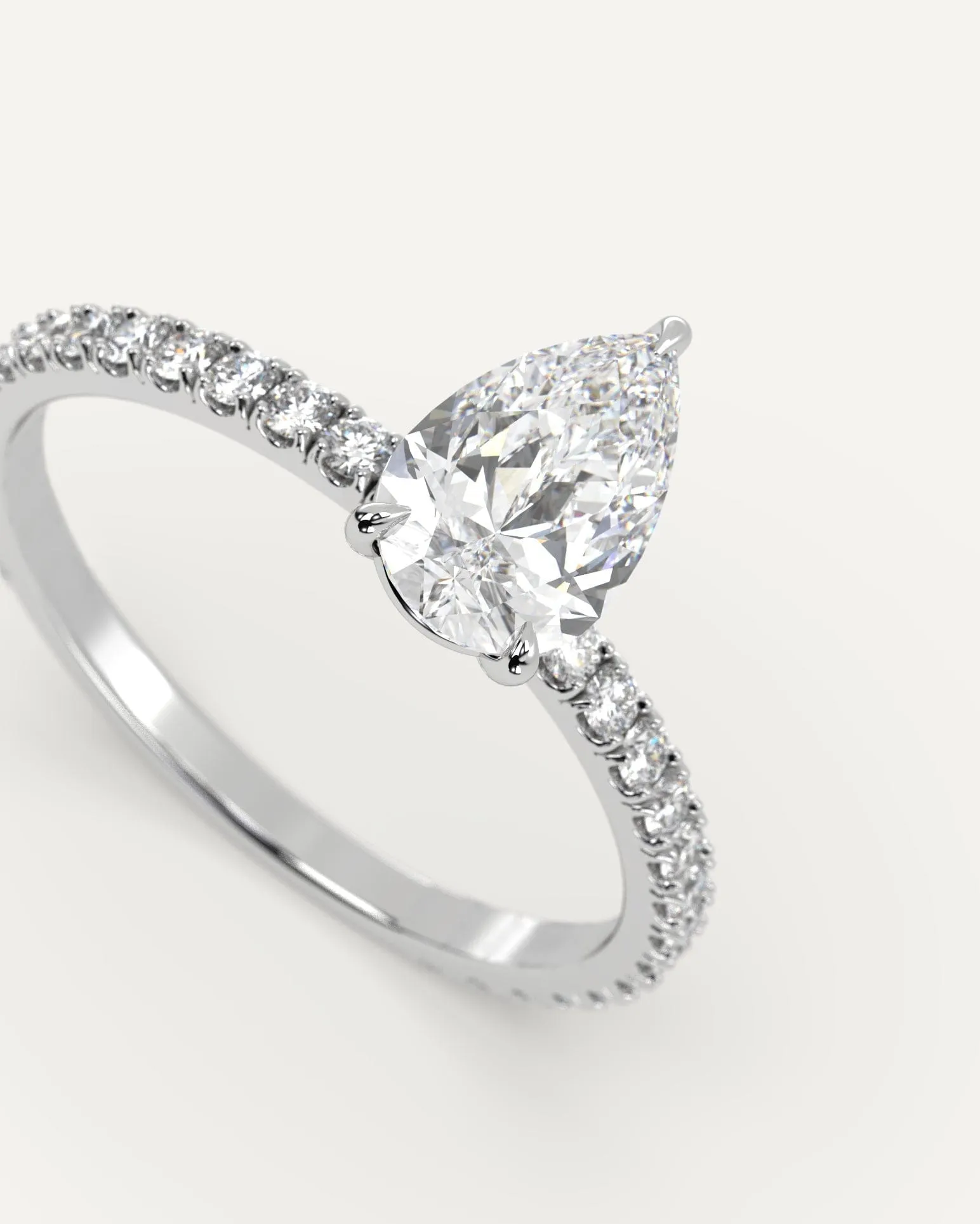 1 carat Pear Cut Diamond Ring