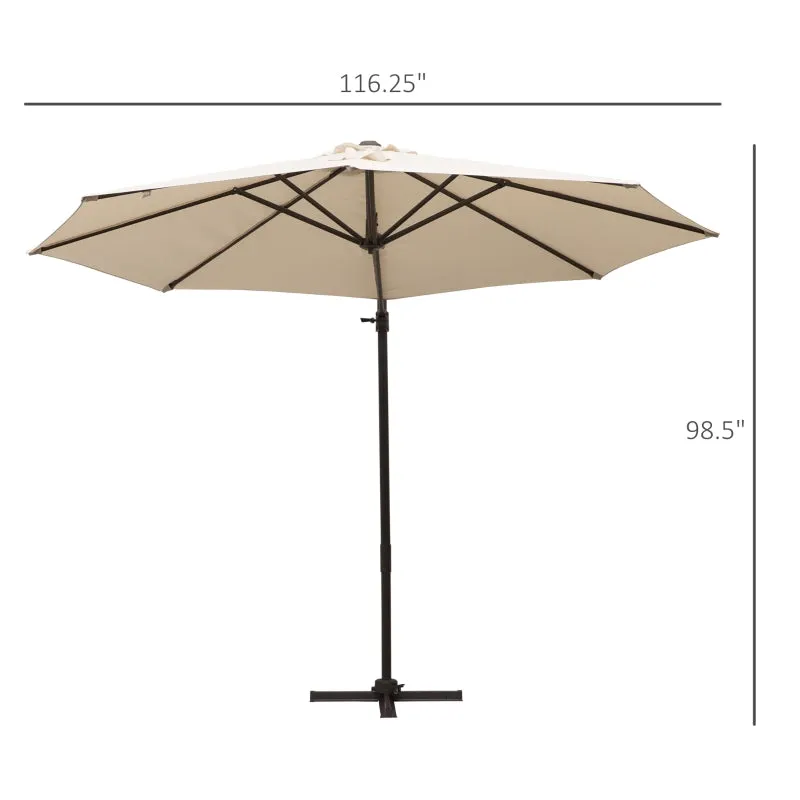 10' Outdoor Hanging Patio Umbrella - Cream White