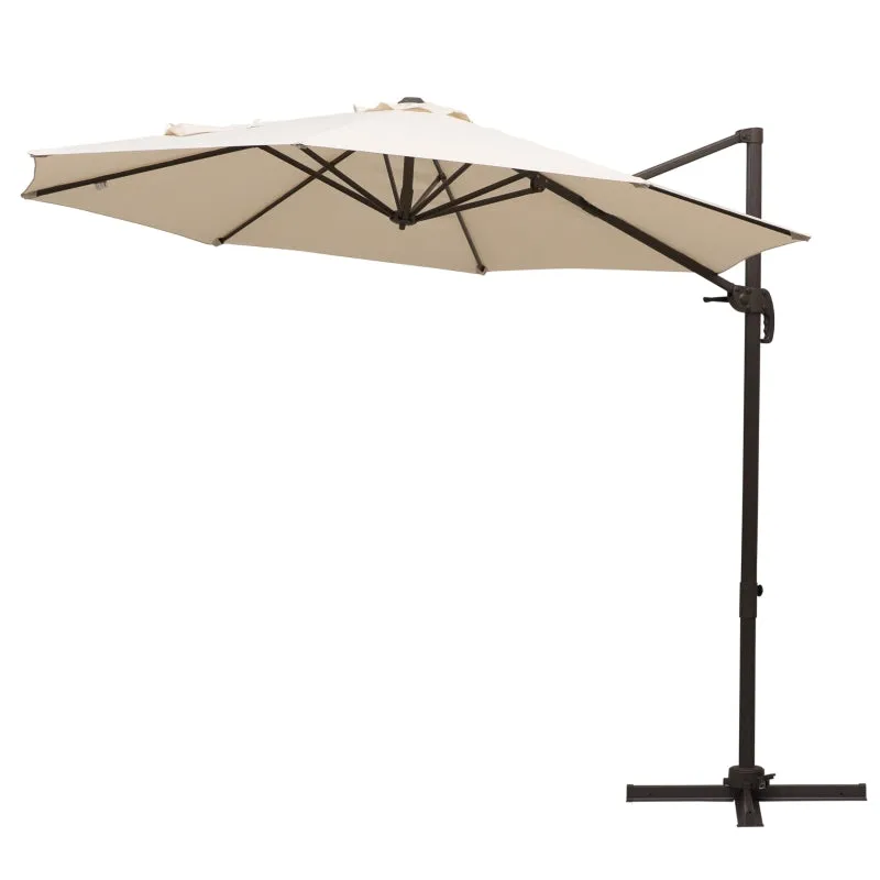 10' Outdoor Hanging Patio Umbrella - Cream White