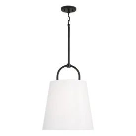 16" BRODY 1-LIGHT PENDANT, MATTE BLACK