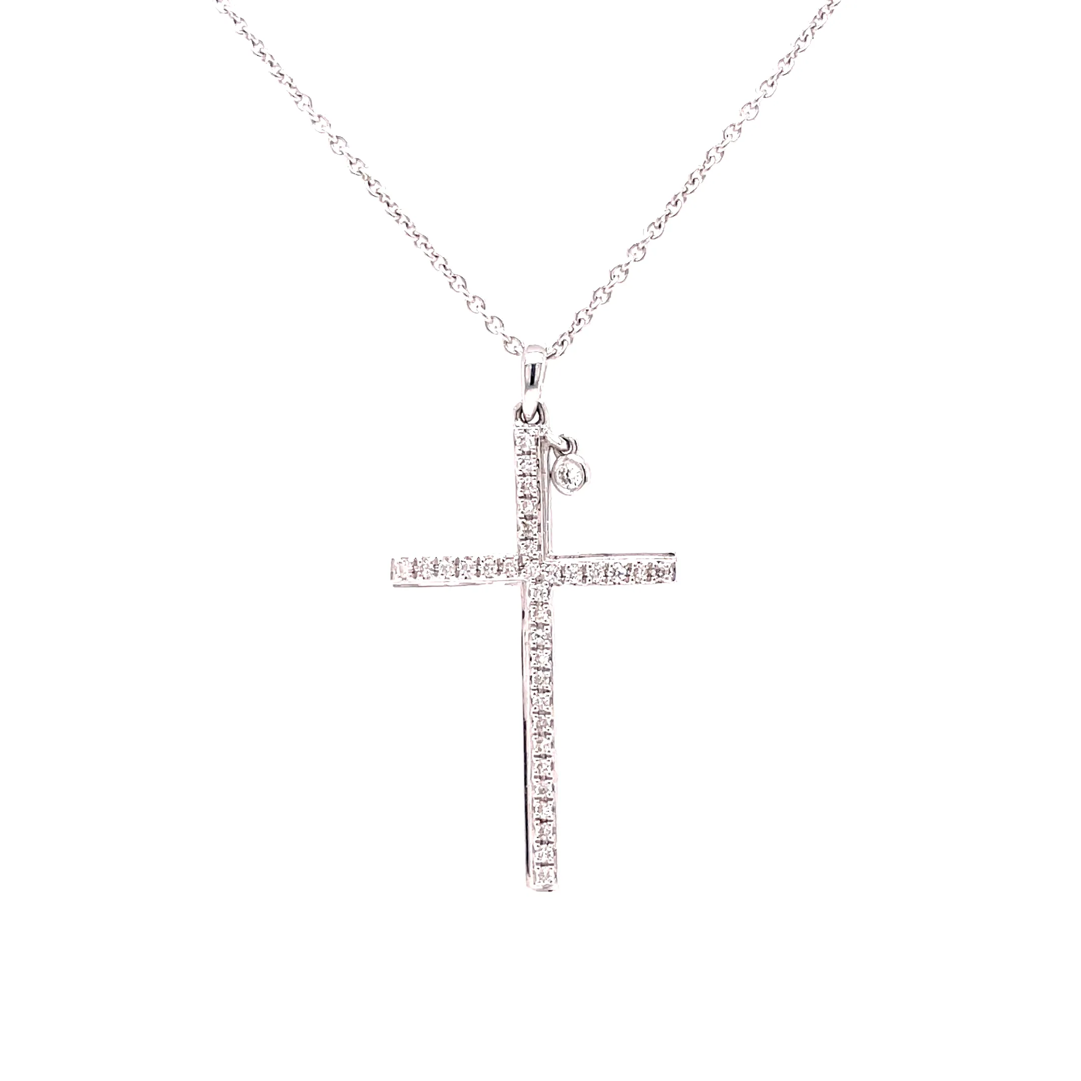 18KW Custom Diamond Cross Modern Fashion Pendant