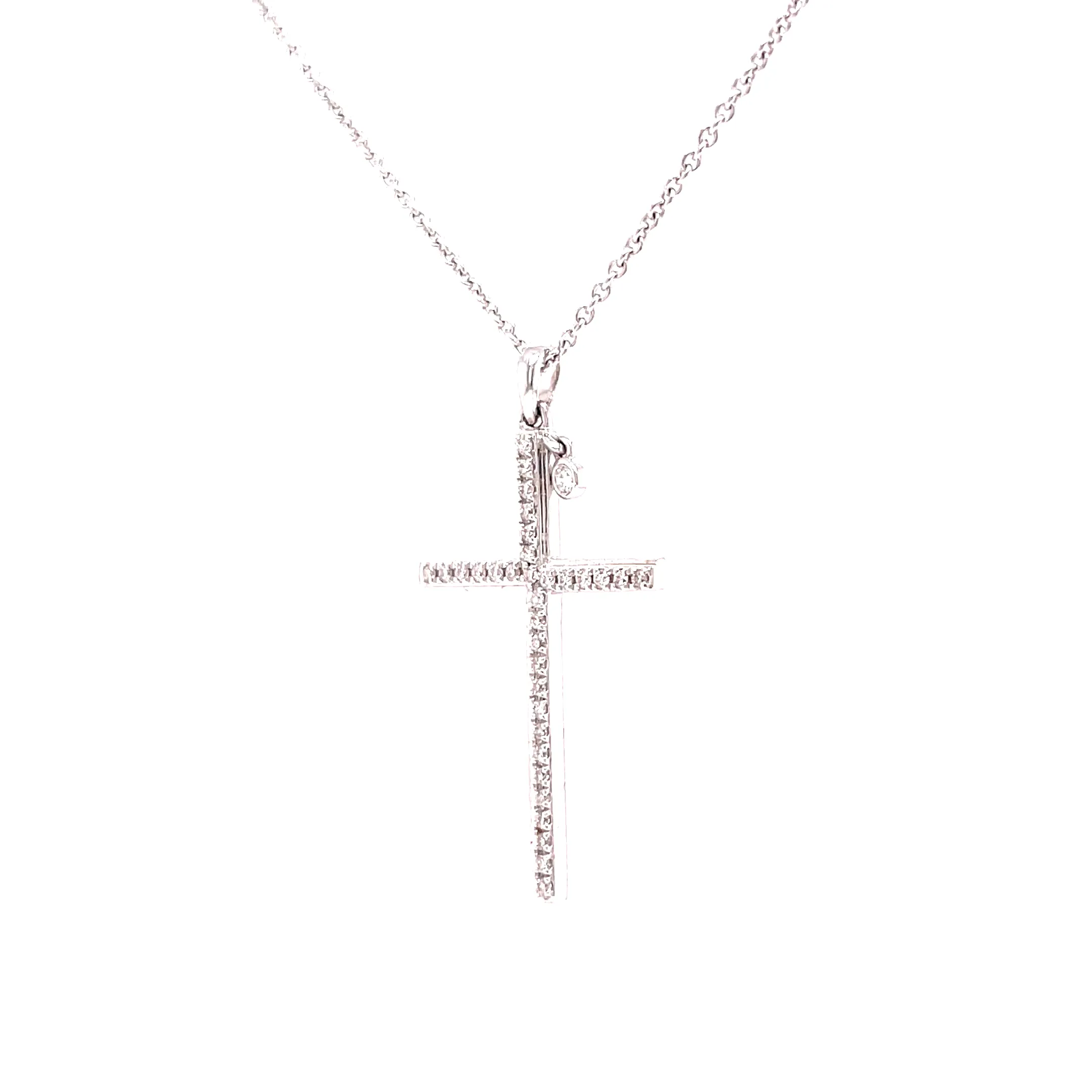 18KW Custom Diamond Cross Modern Fashion Pendant