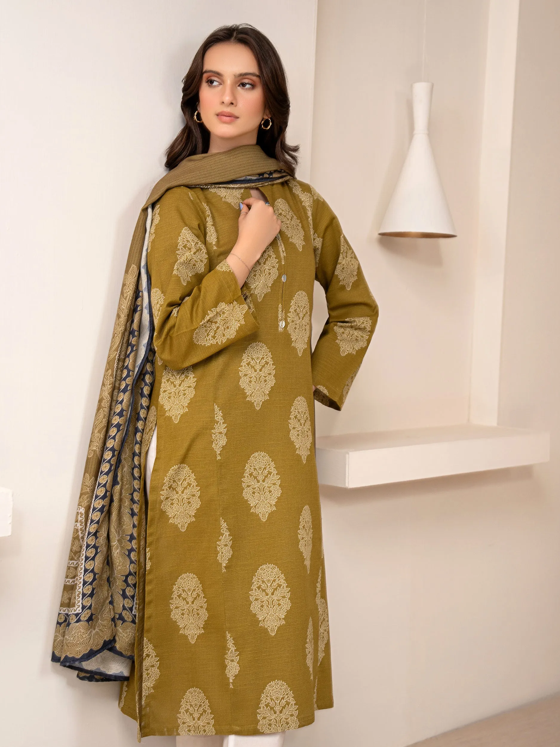 2 Piece Khaddar Suit-Printed (Unstitched)