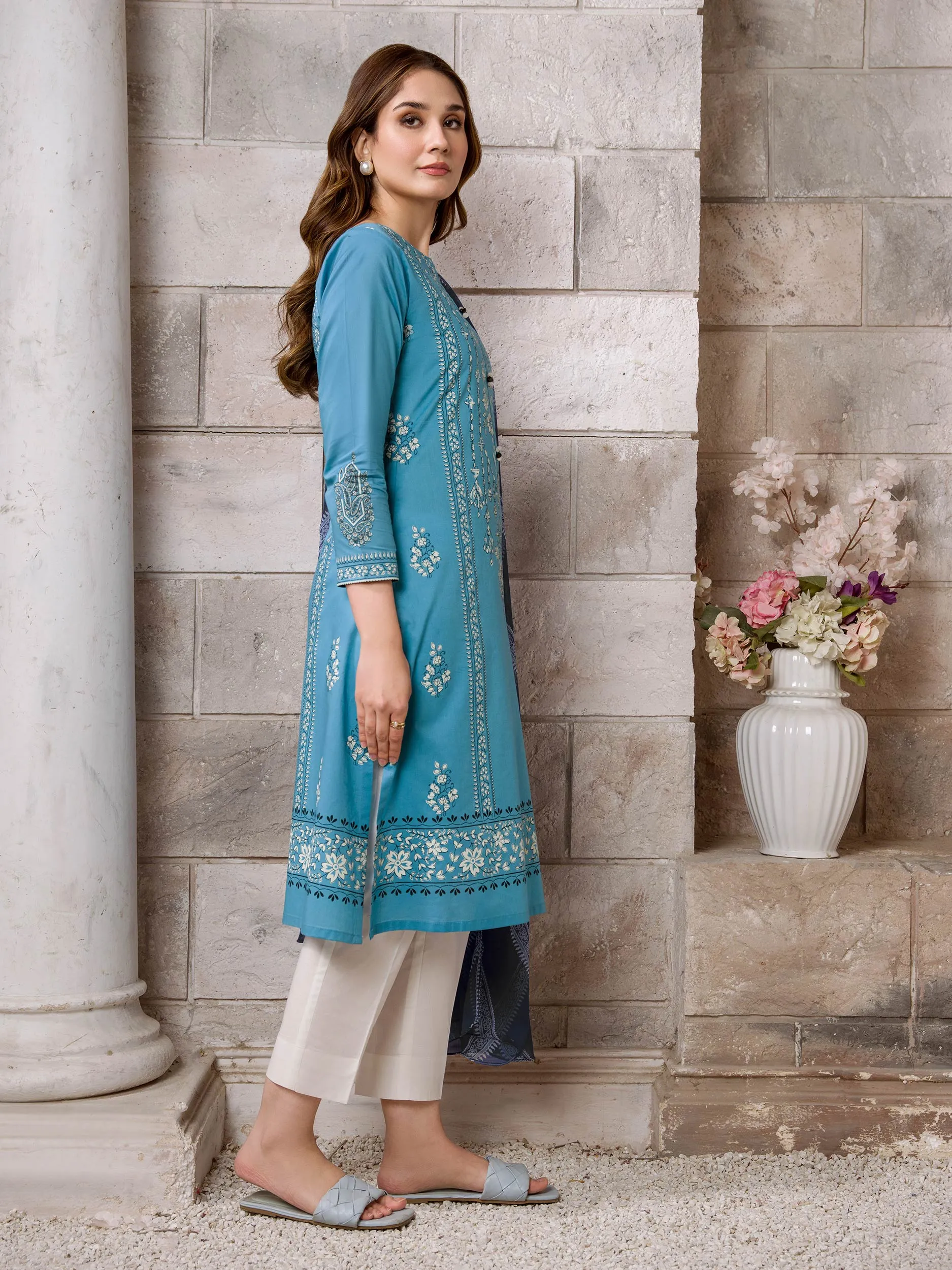 2 Piece Lawn Suit-Paste Print (Unstitched)