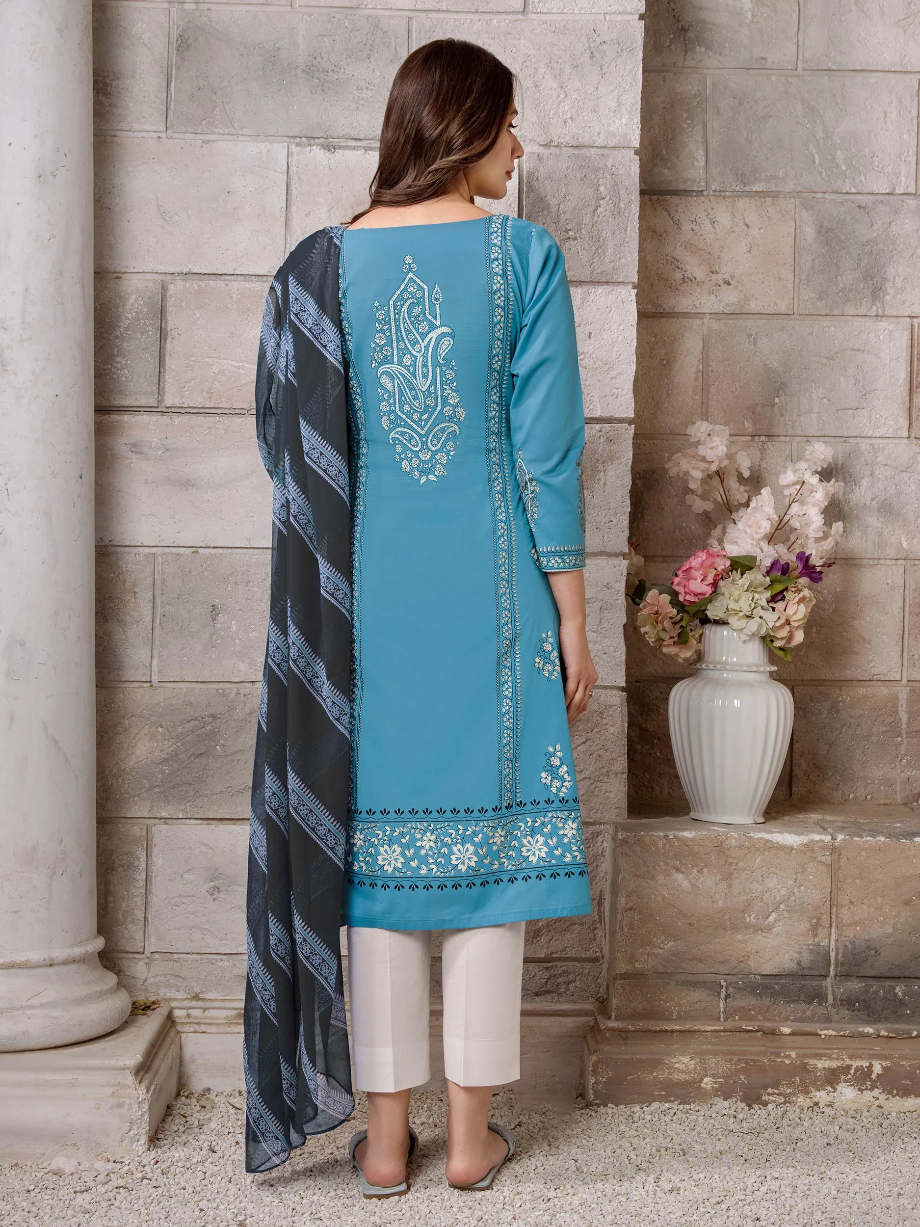 2 Piece Lawn Suit-Paste Print (Unstitched)