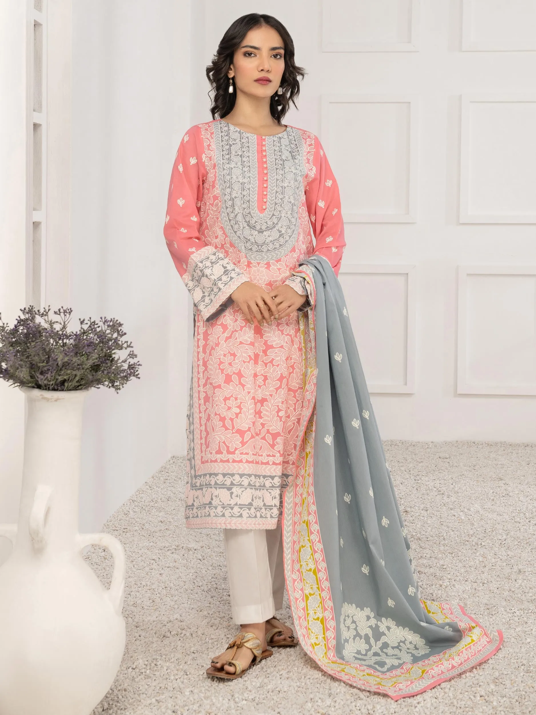 2 Piece Lawn Suit-Pasted (Unstitched)