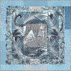 2023SS HERMES scarf Carre 70 Jungle Love au Tampon Bleu Jean/Blanc (White)/Blue Marine Silk100%[BRAND NEW][Authentic]