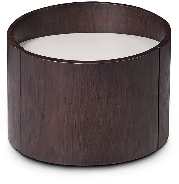 21" Round Modern Brown Oak Finish End Table By Homeroots