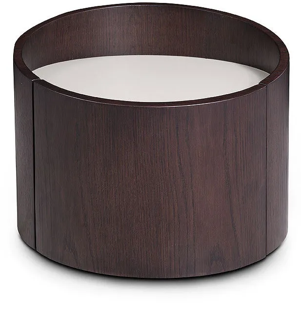 21" Round Modern Brown Oak Finish End Table By Homeroots