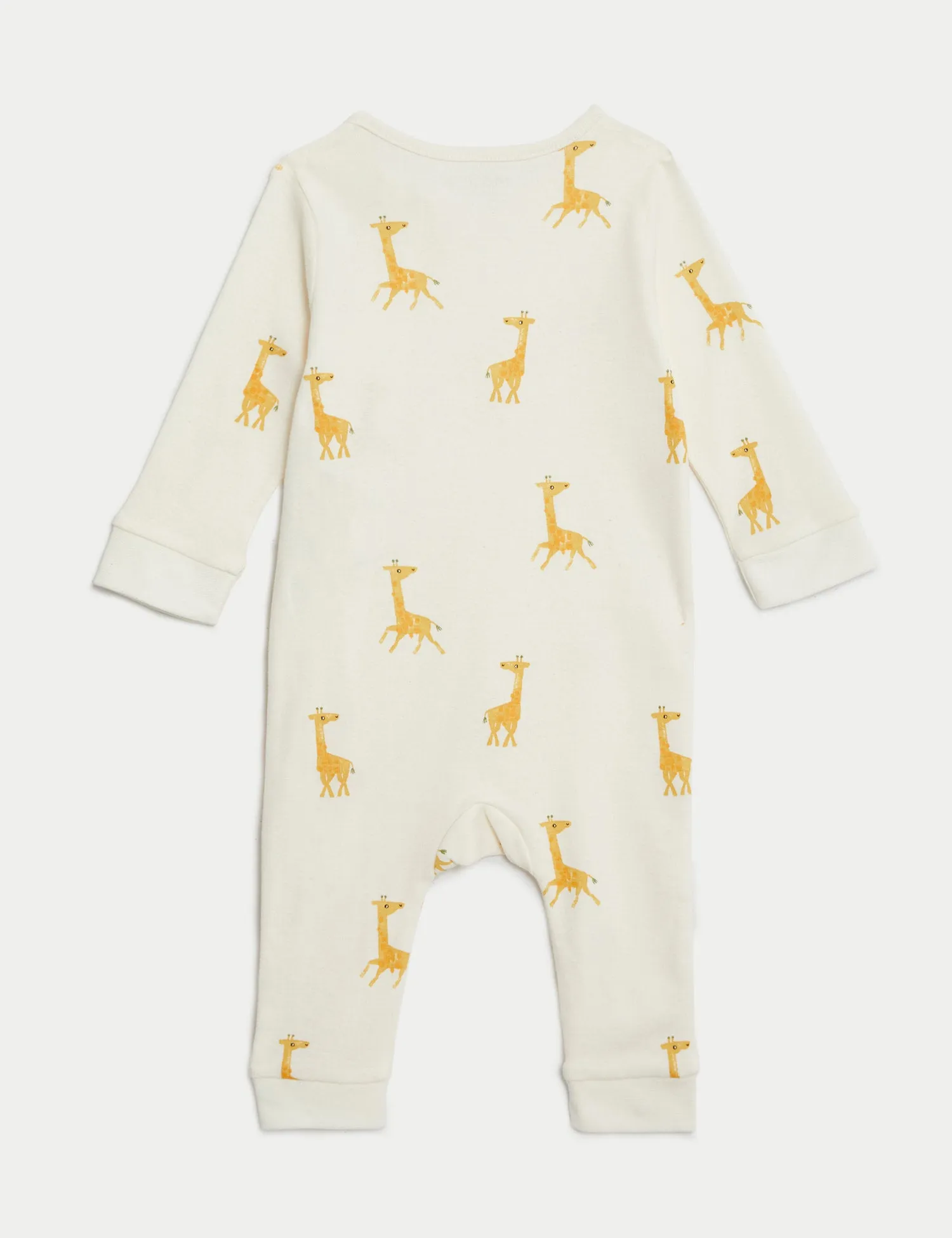 2pk Pure Cotton Giraffe Sleepsuits