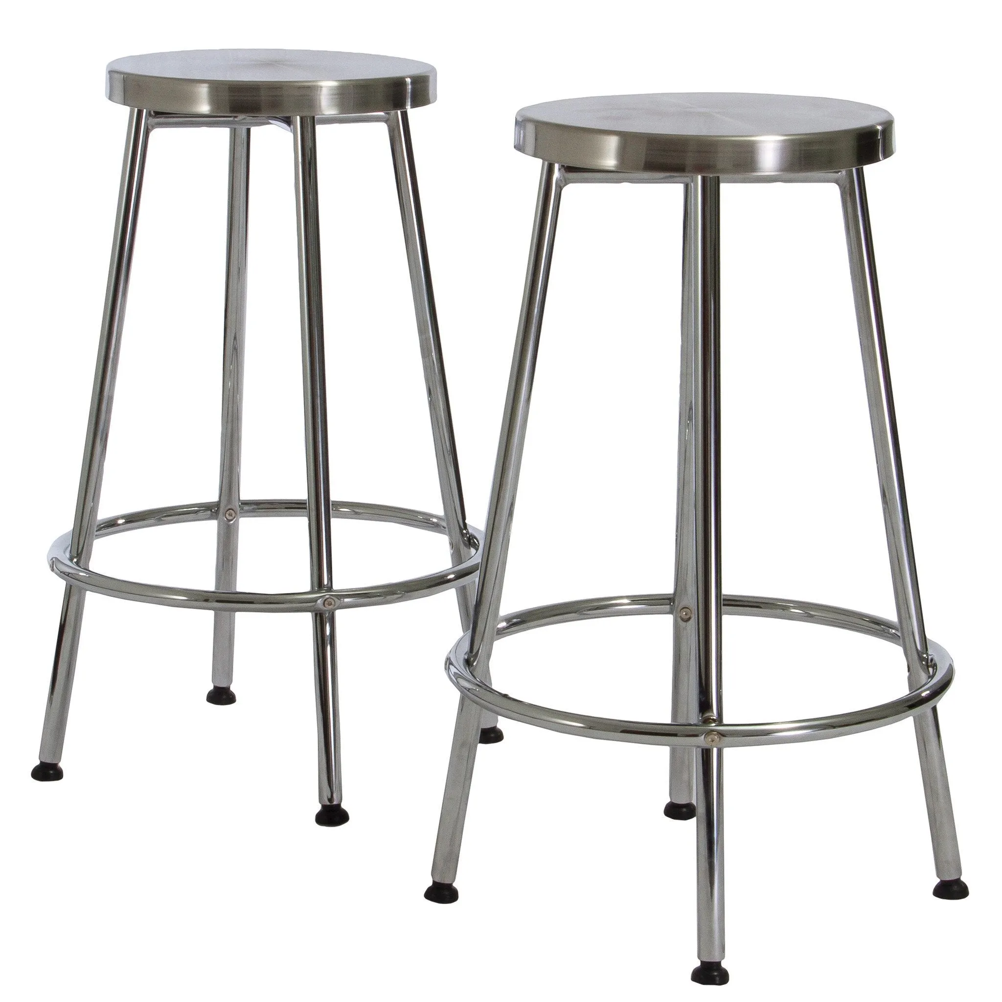 30-Inch Modern Design Chrome Steel Bar Stools (set of 2) - NH796632