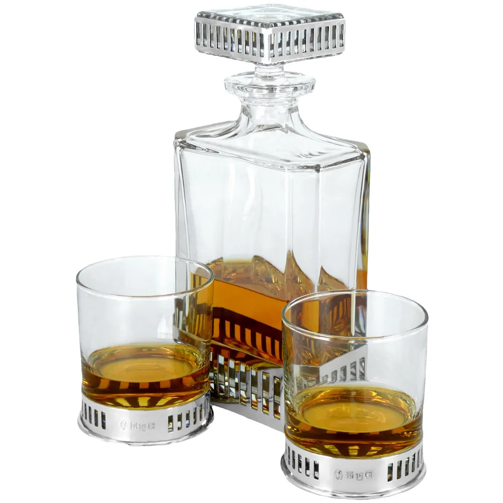 650ml Whisky, Wine & Spirit MONACO RECTANGULAR PEWTER DECANTER