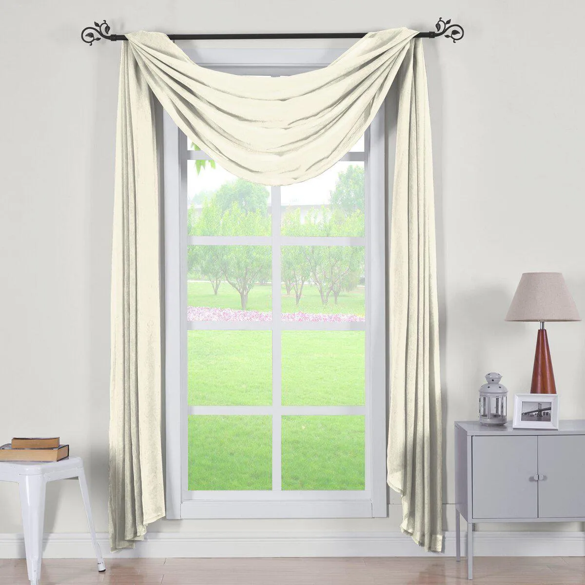 Abri Rod Pocket Crushed Sheer Curtain Panel (Single)