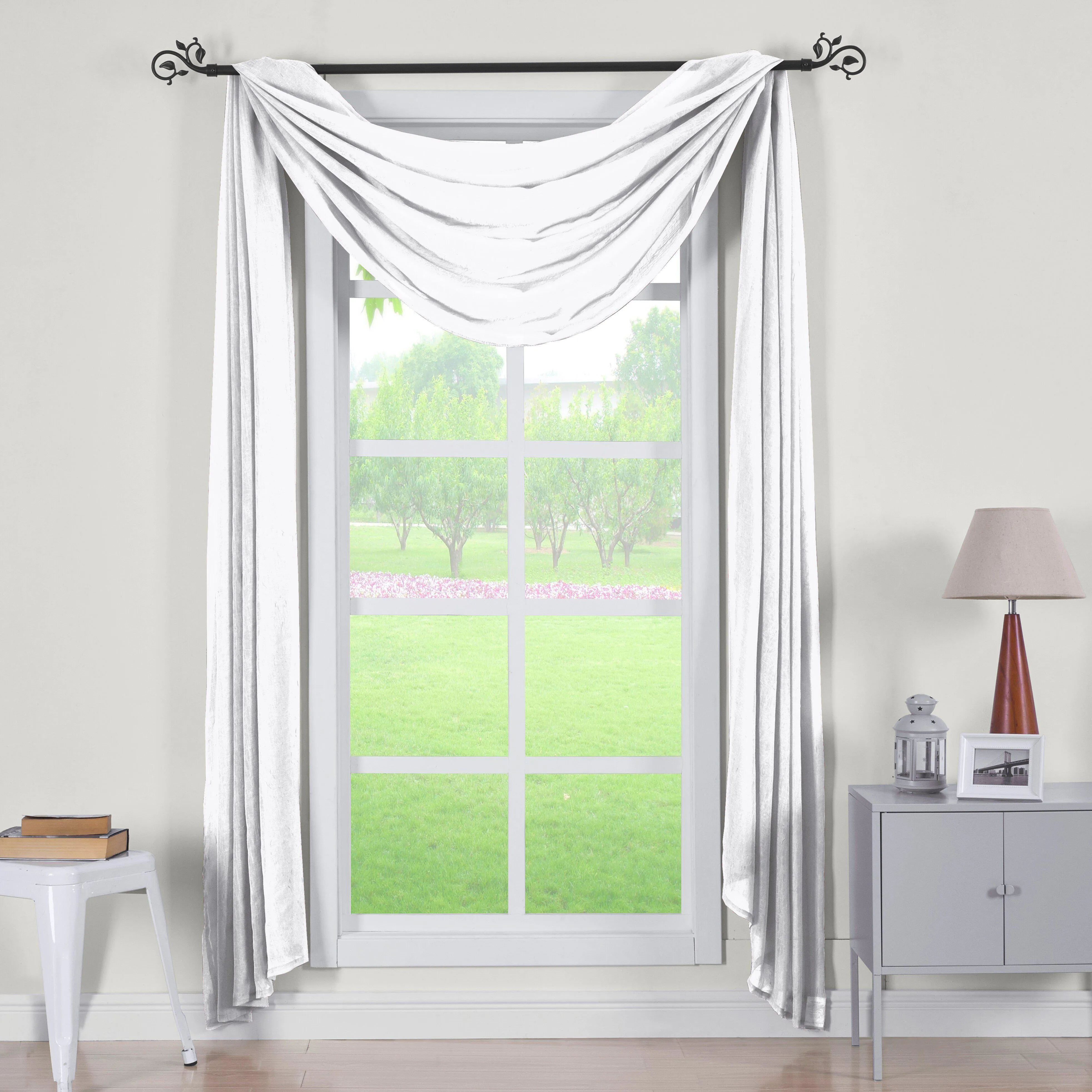 Abri Rod Pocket Crushed Sheer Curtain Panel (Single)