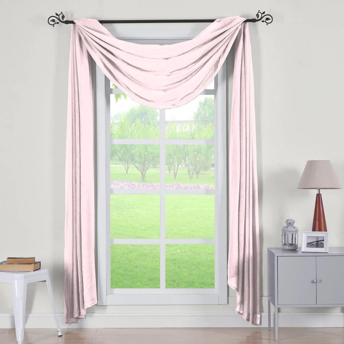 Abri Rod Pocket Crushed Sheer Curtain Panel (Single)