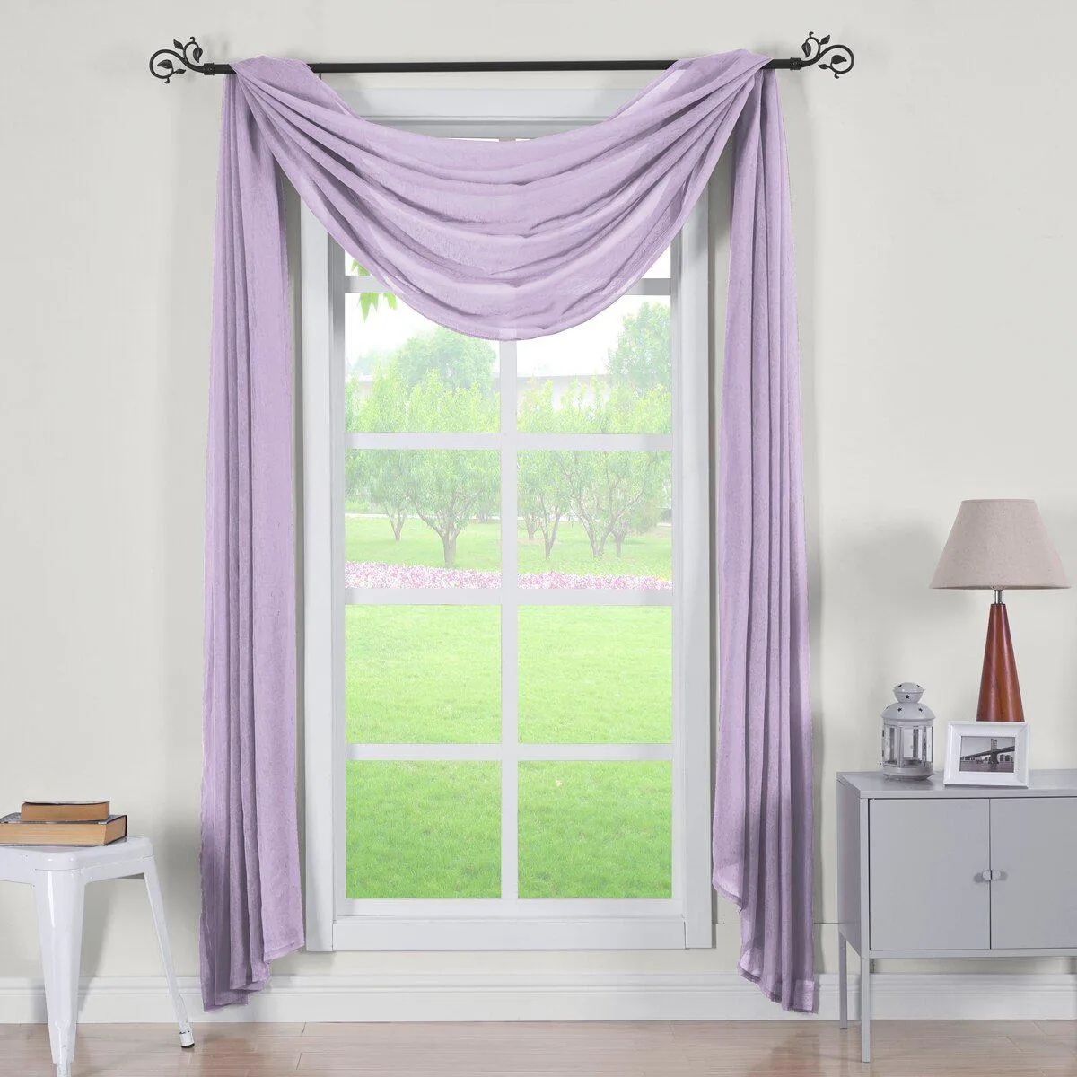 Abri Rod Pocket Crushed Sheer Curtain Panel (Single)