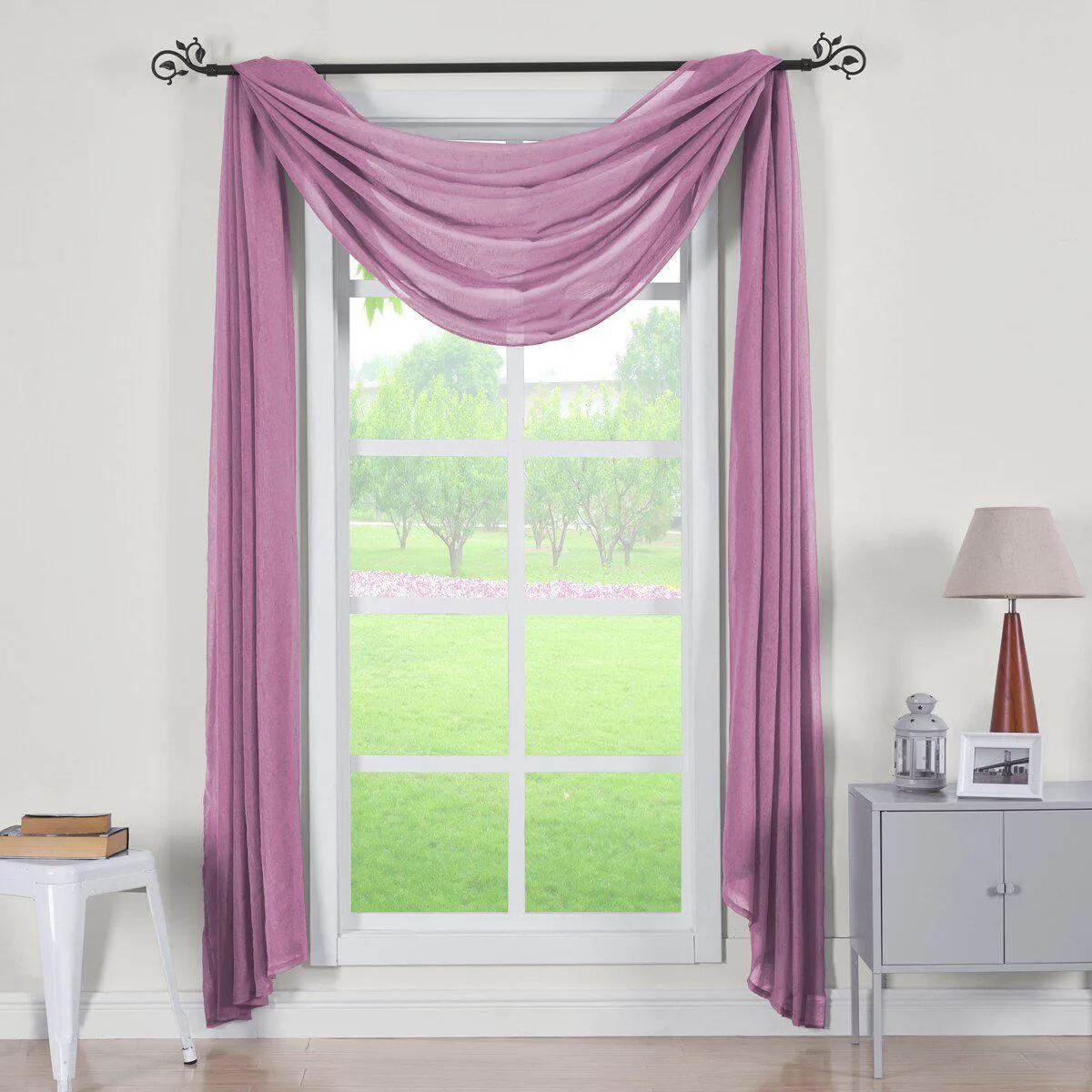 Abri Rod Pocket Crushed Sheer Curtain Panel (Single)