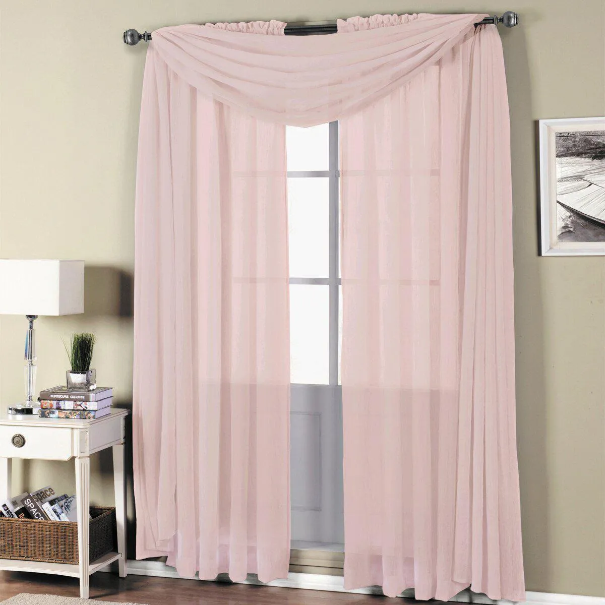 Abri Rod Pocket Crushed Sheer Curtain Panel (Single)