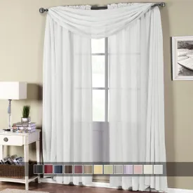 Abri Rod Pocket Crushed Sheer Curtain Panel (Single)