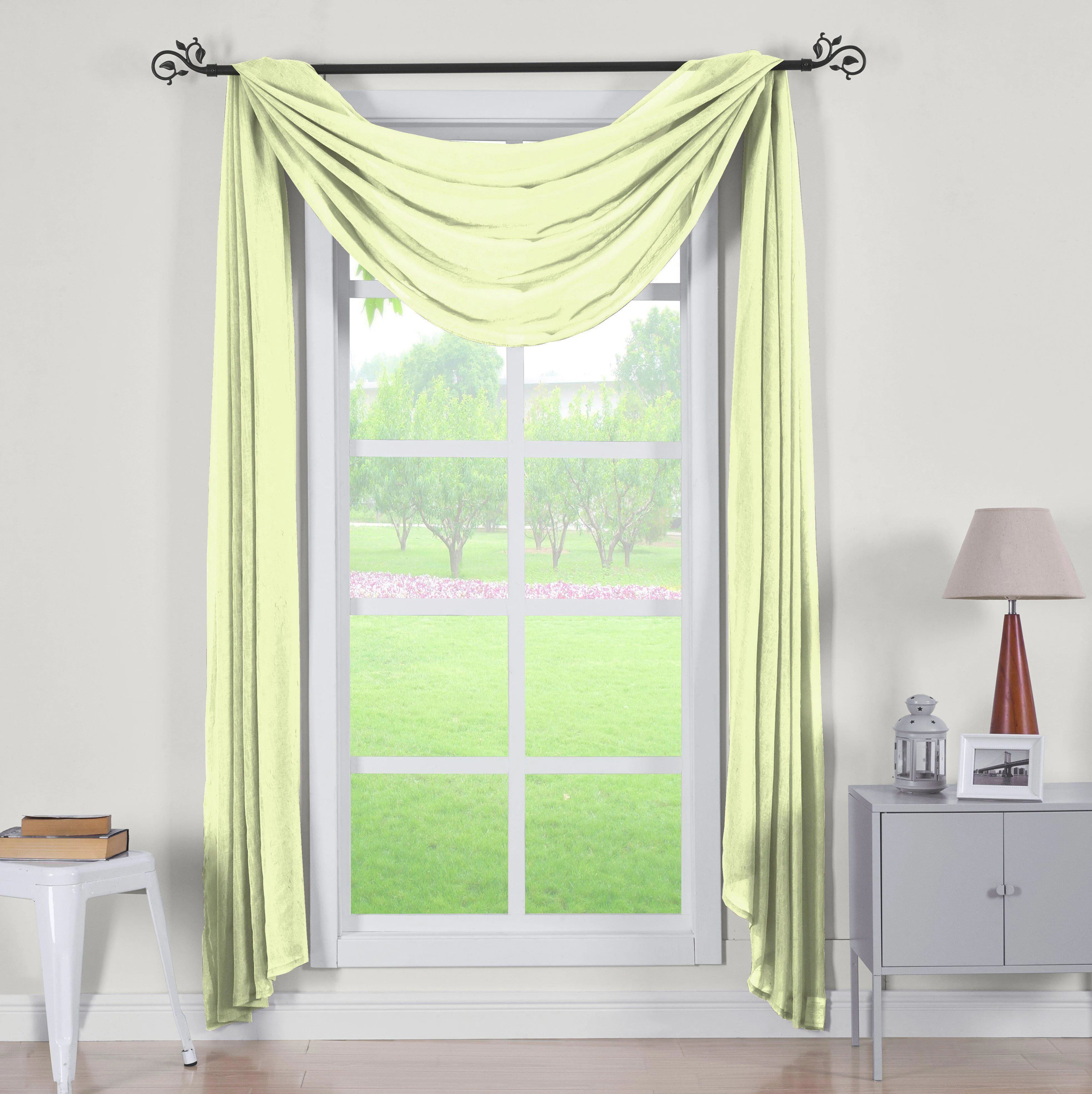 Abri Rod Pocket Crushed Sheer Curtain Panel (Single)