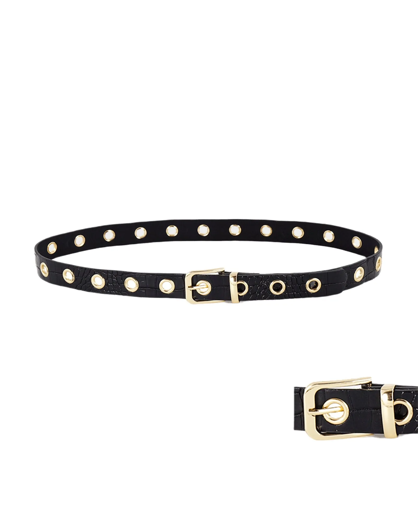 Adjustable Gromments Belt Black | BLACK