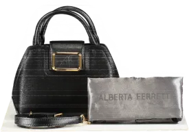 Alberta Ferretti Black Mini Albi 33 Leather Handbag