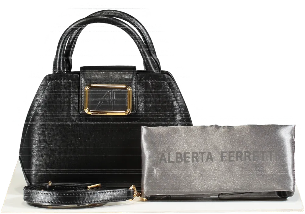 Alberta Ferretti Black Mini Albi 33 Leather Handbag