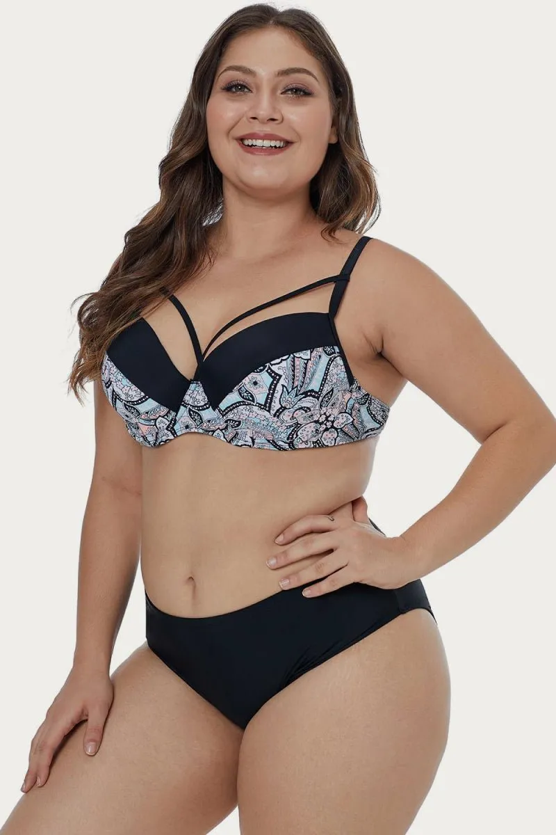 Alessandra Floral Paisley Plus Size Bikini Set