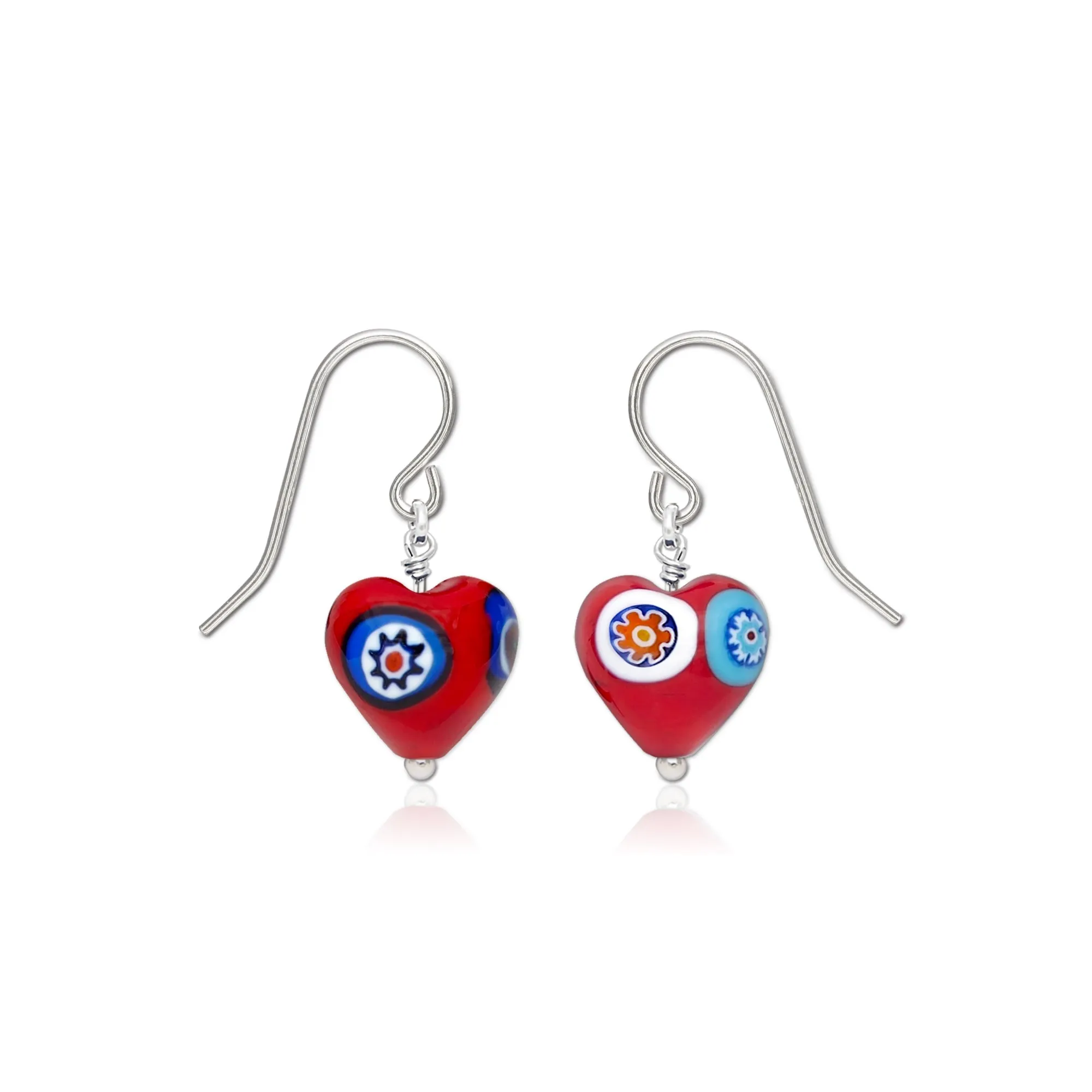 Artylish Red Heart Earrings