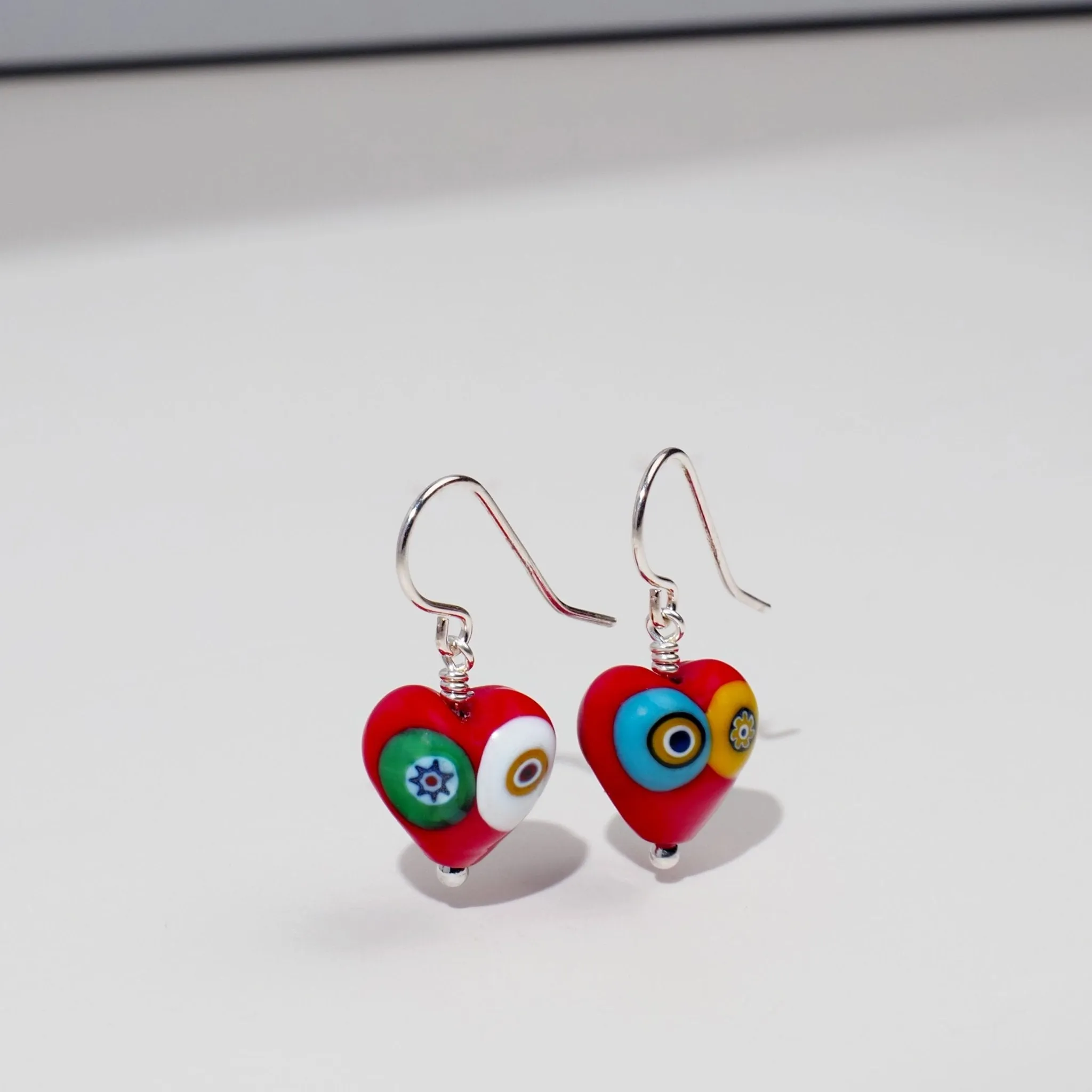 Artylish Red Heart Earrings