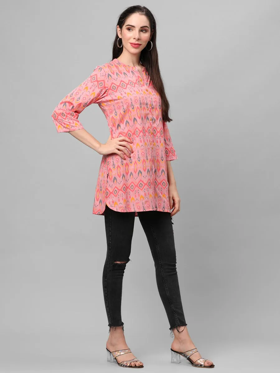 Baby Pink Geometric Printed Tunic