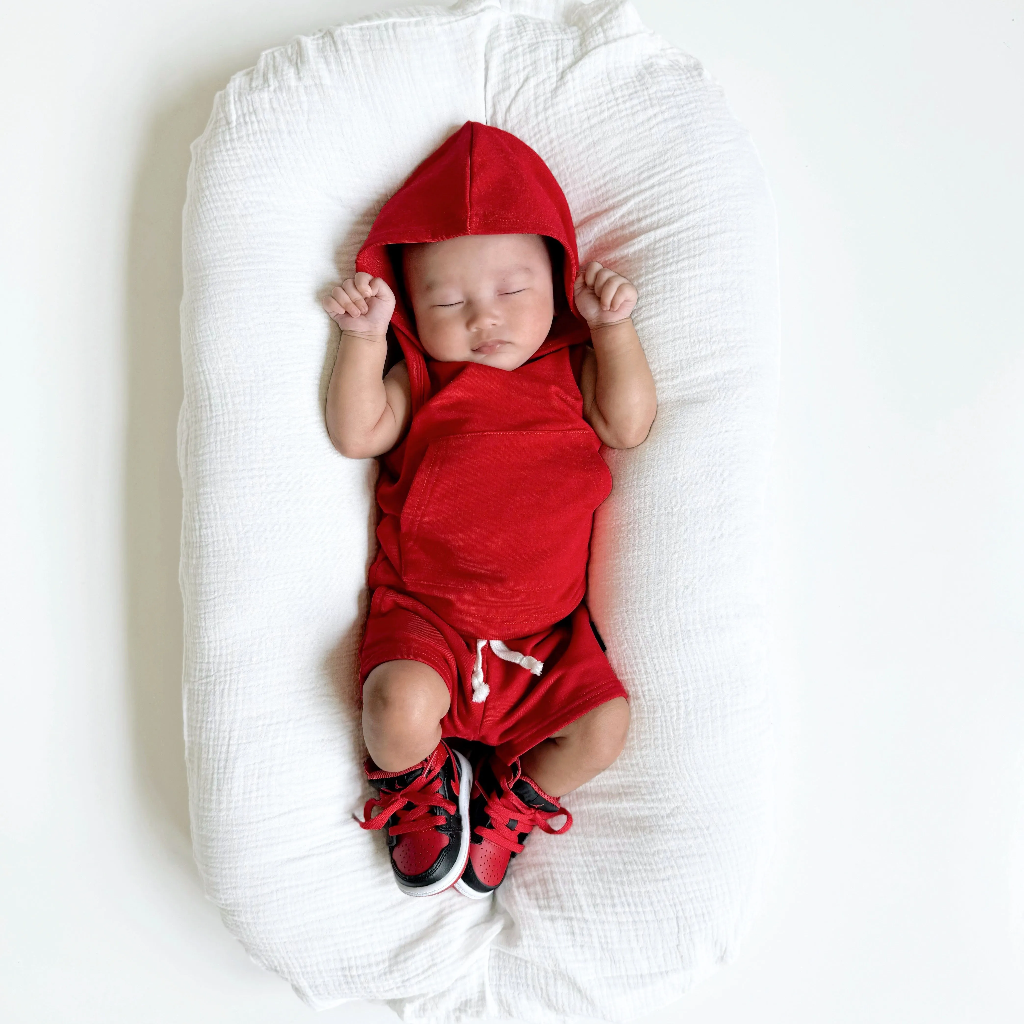 BAMBOO HOODIE TANK- Red