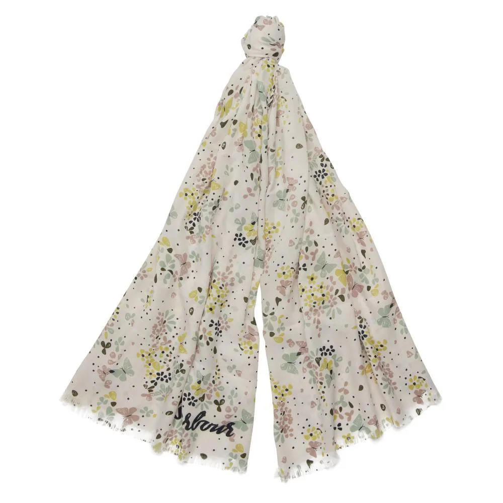 Barbour Butterfly Print Ladies Wrap - Cloud