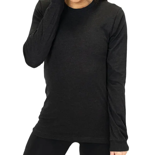 Basic Long Sleeve Tee | Heather Black