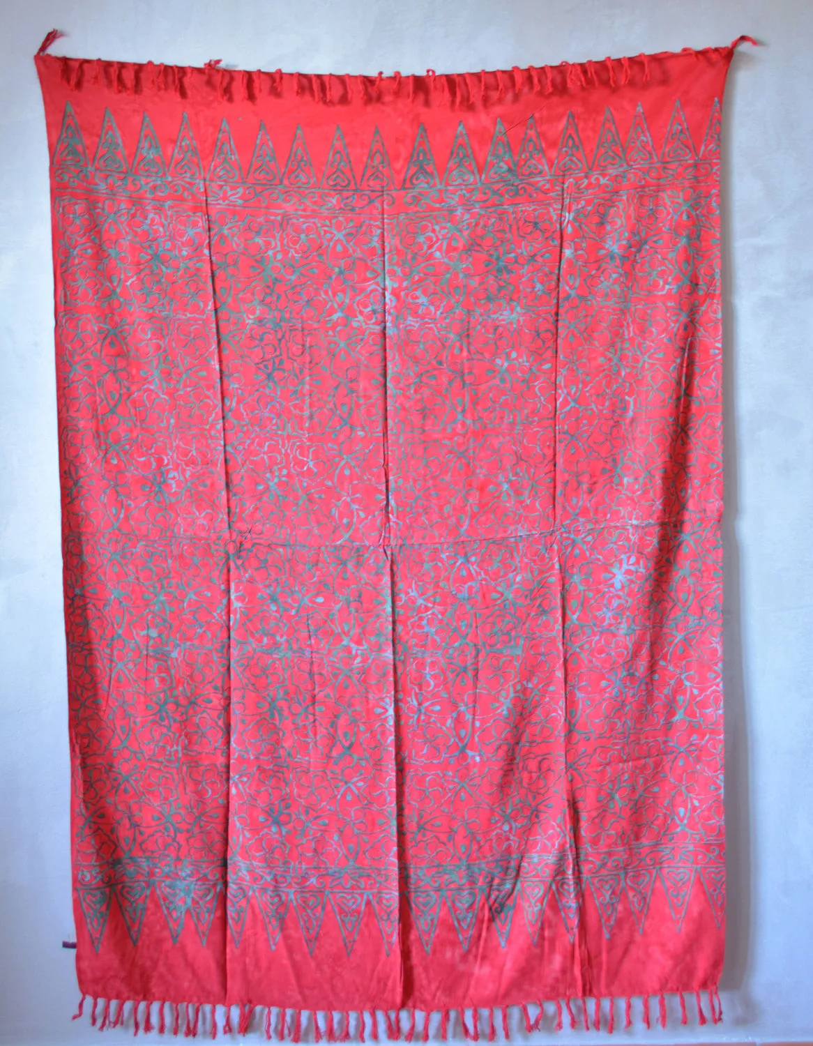 Beach Pareo Handmade Batik Pareo Red Sarong Cover Up Unisex Beach Clothing Sarong Wrap Skirt Rayon Viscosa Gift For Her Gonna Pareo Sciarpa