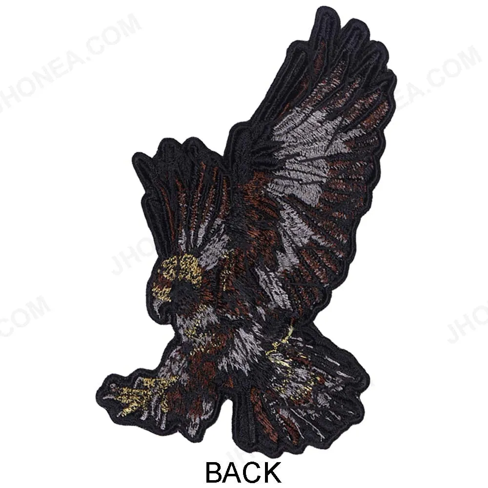 Beads Embellished Flying Eagle Embroidery Bird Patch