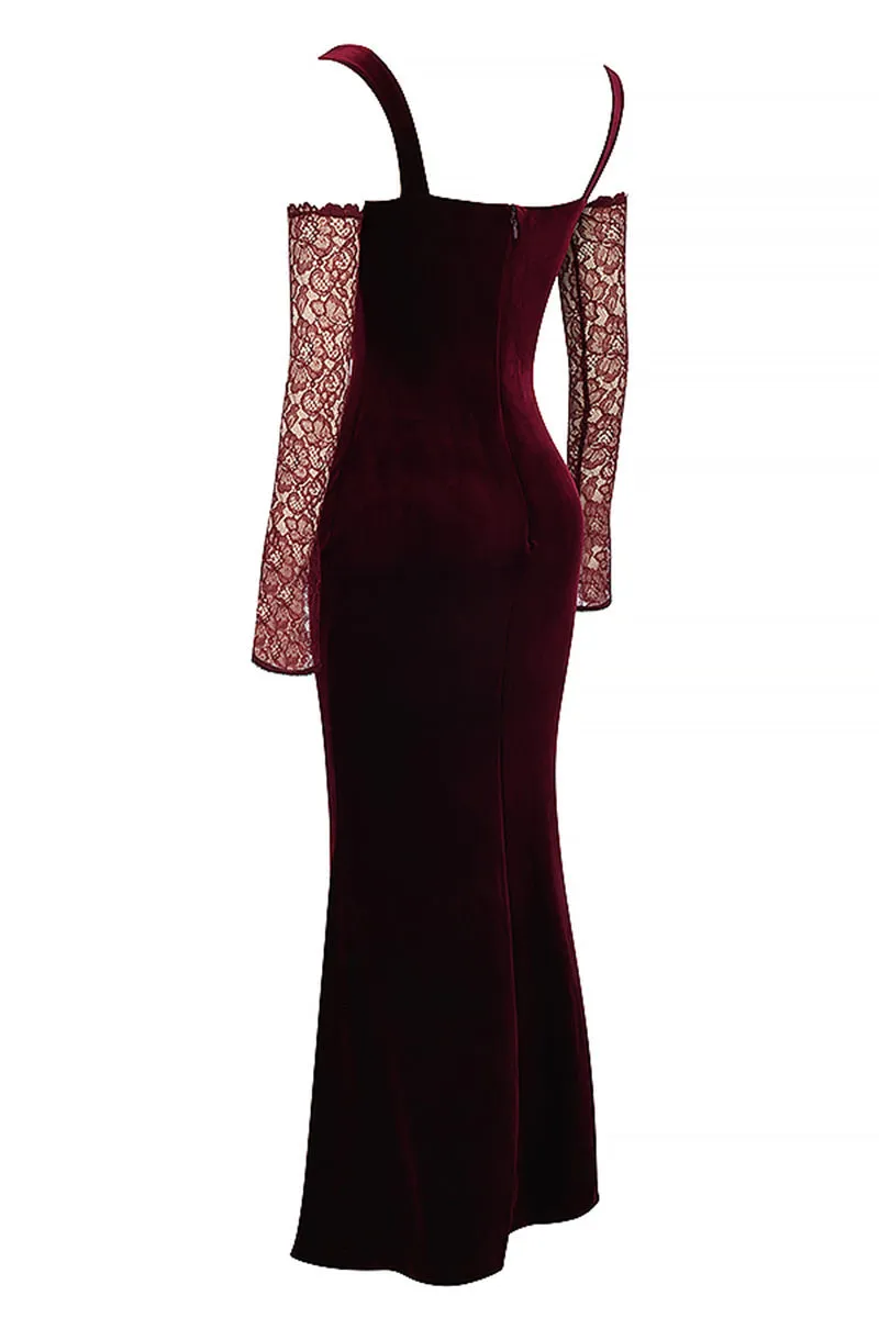 Beautiful Evening Graceful Velvet Maxi Dress