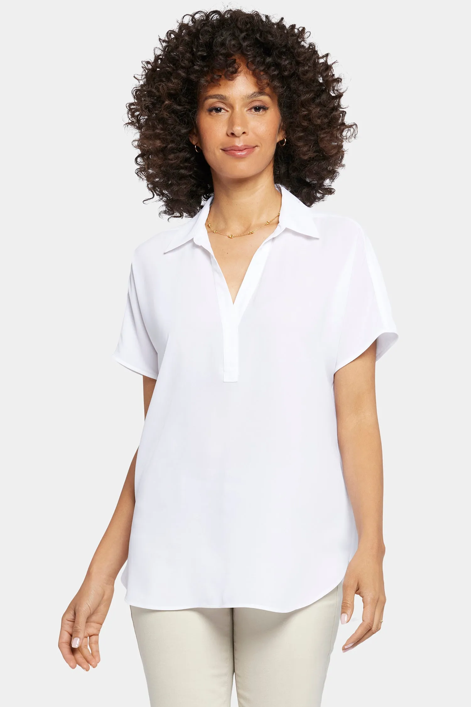 Becky Short Sleeved Blouse - Optic White