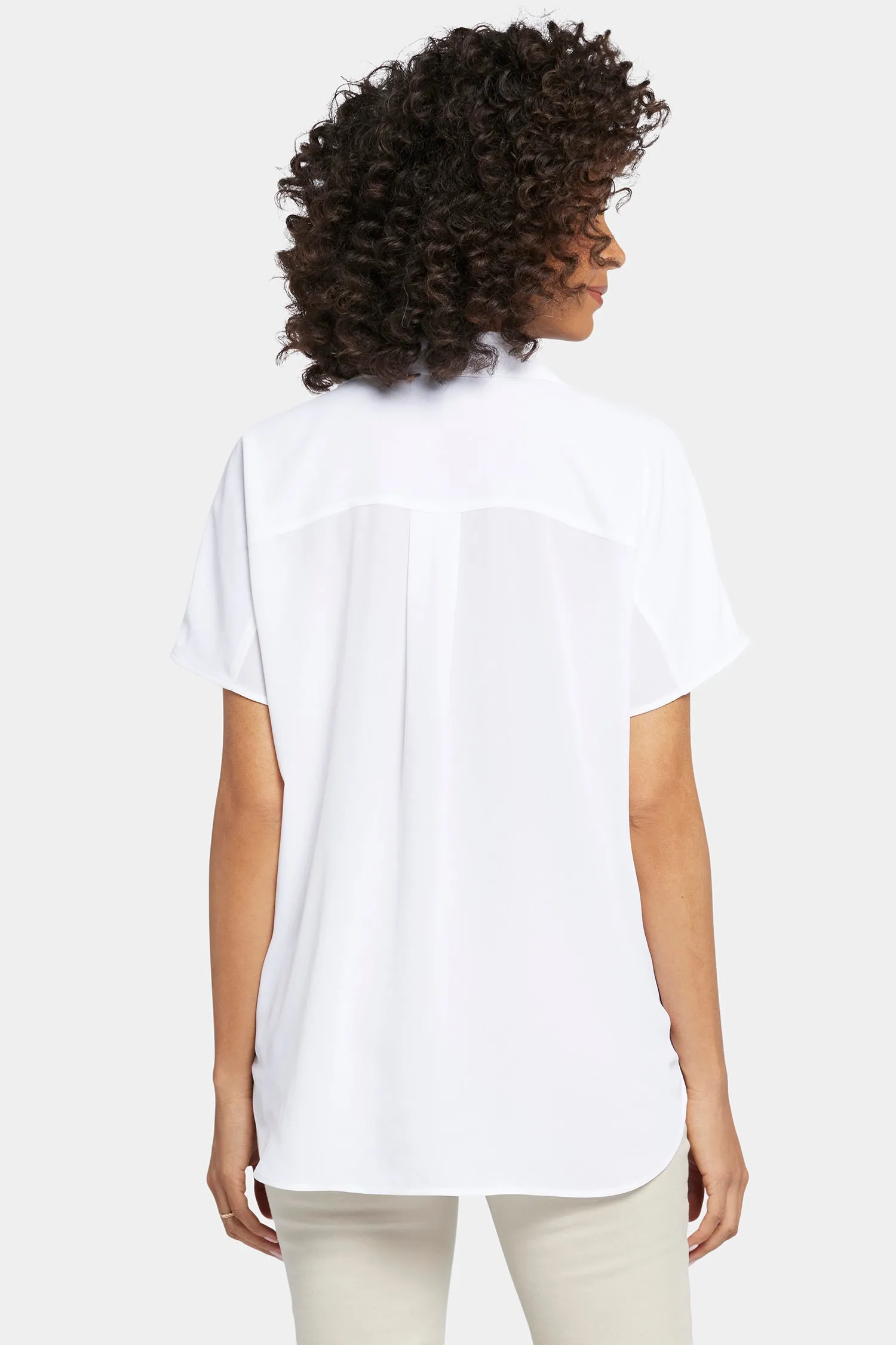 Becky Short Sleeved Blouse - Optic White