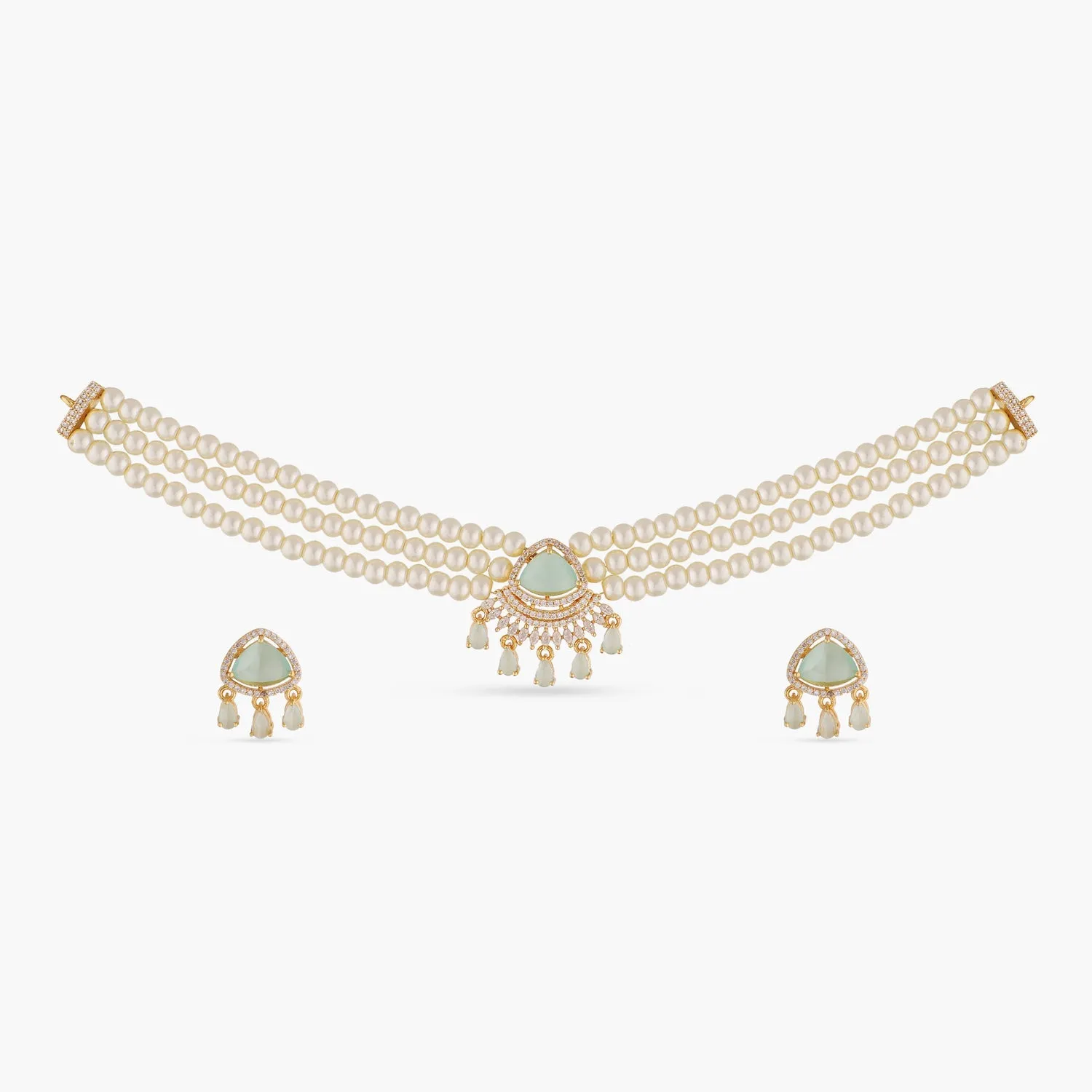 Bella Nakshatra CZ Pearl Choker Set