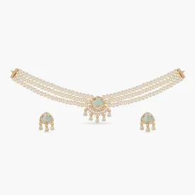 Bella Nakshatra CZ Pearl Choker Set