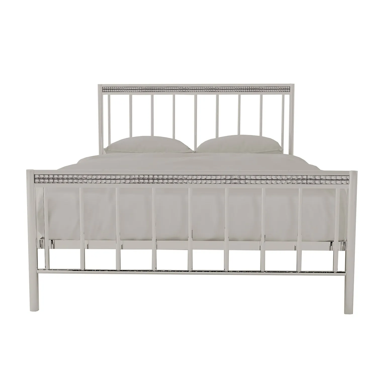 Bellini Contemporary Silver Metal Bed