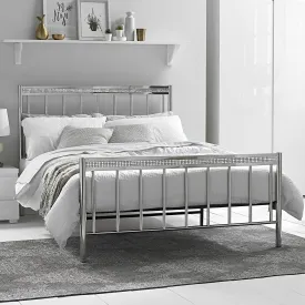 Bellini Contemporary Silver Metal Bed