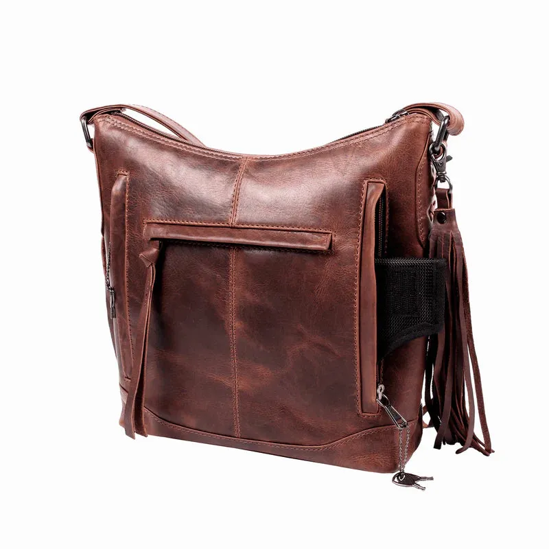 Blake Leather Concealed Carry Scooped Leather Crossbody Purse