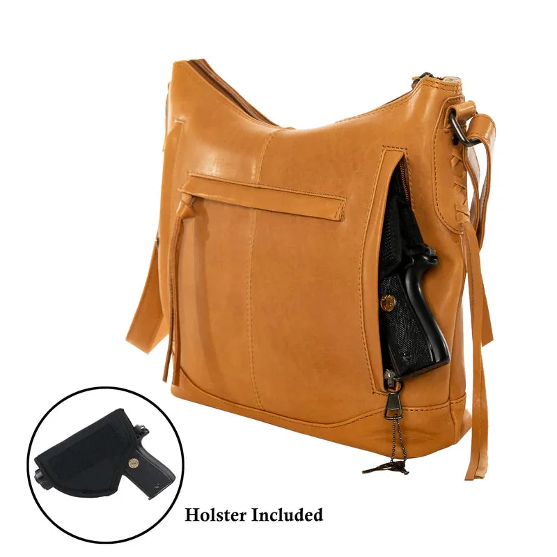 Blake Leather Concealed Carry Scooped Leather Crossbody Purse