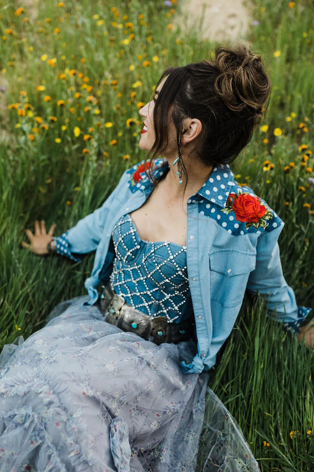 Blue Betsy Button Up at Bourbon Cowgirl