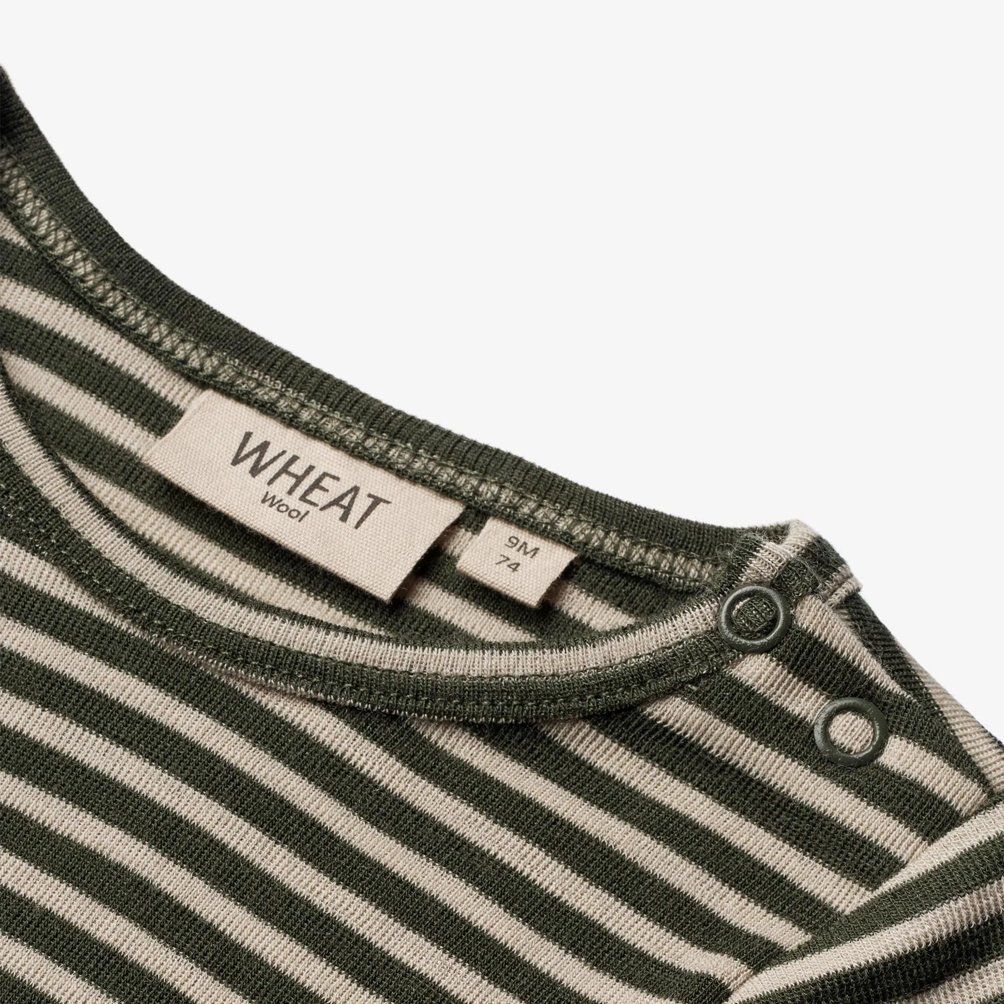 Body Plain Wool LS | Baby - green stripe