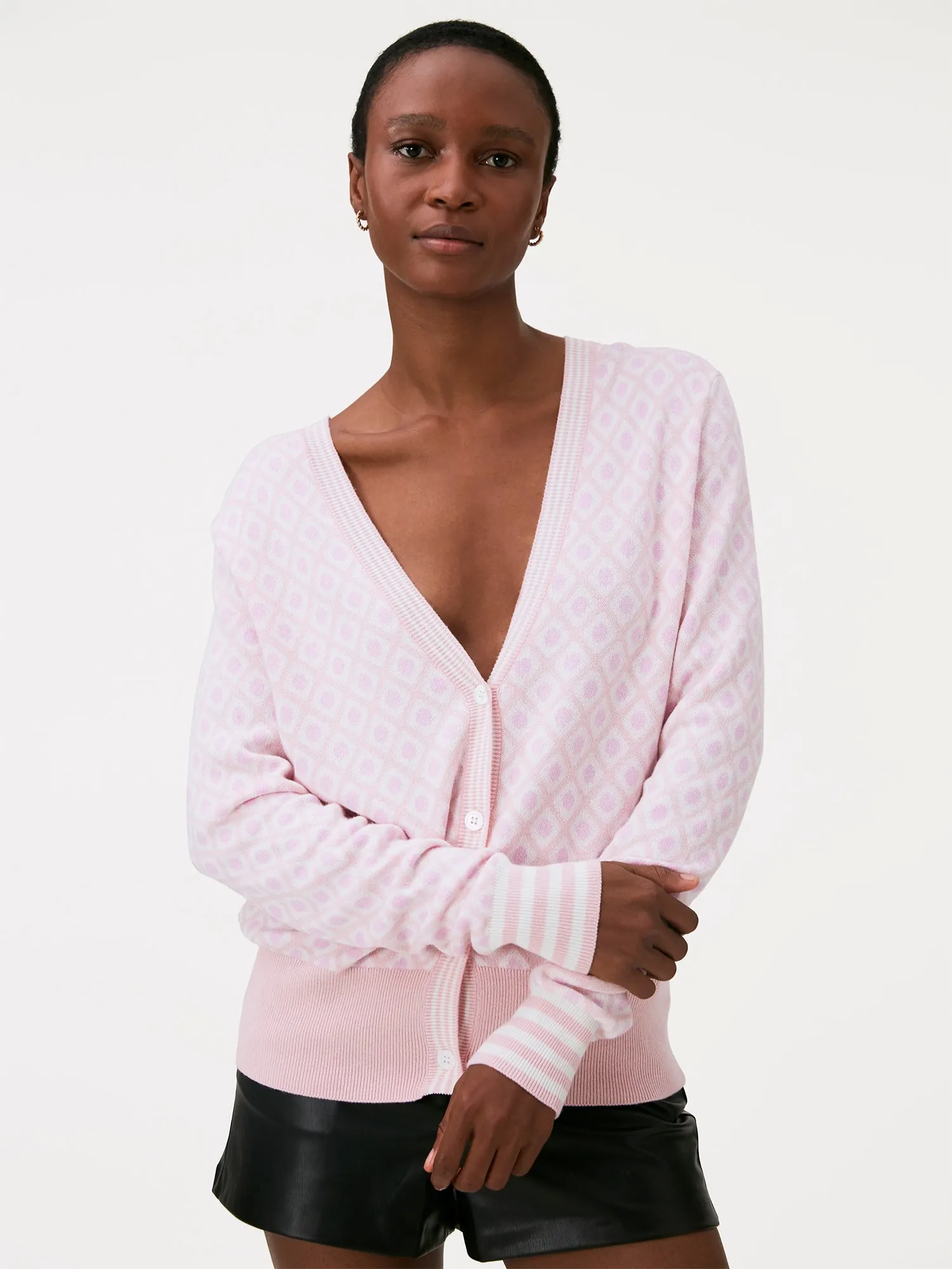 Brodie Mini Argyle Cardigan | Rose